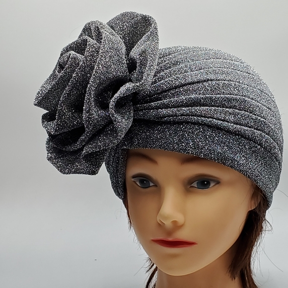 Hat Accessories - Aokid glitter hat cap headwrap with big flower